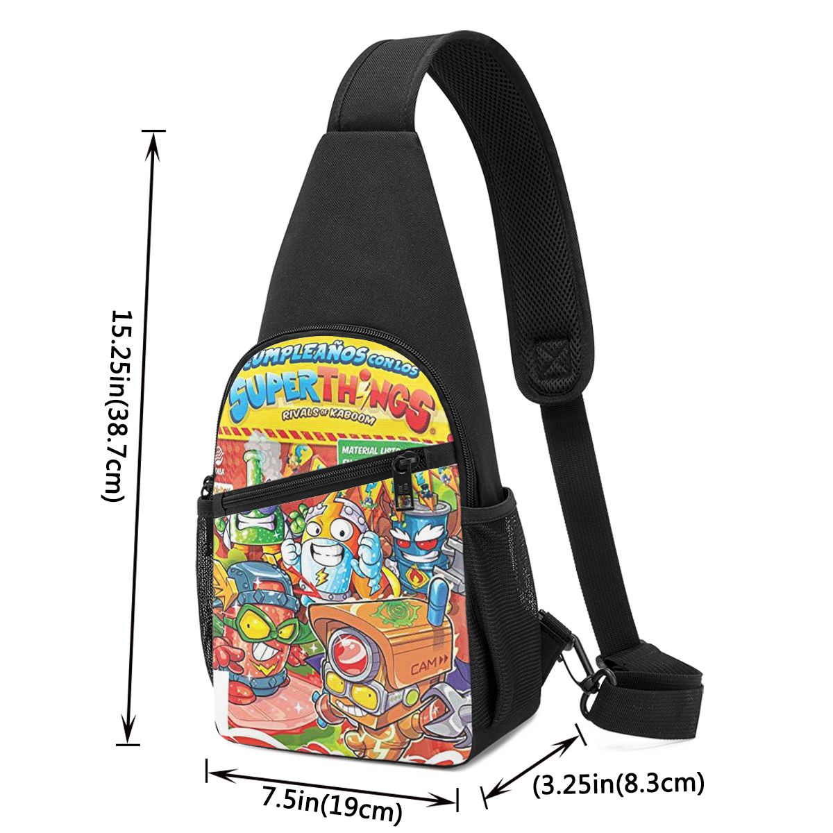 Super Zings Superthings 만화 가슴  - Sling Backpack Shoulder 리뷰 및 가격