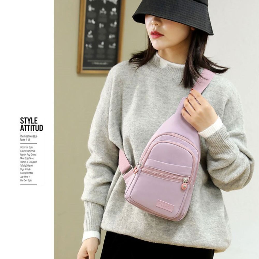 나일론 여성용 가슴 가방 방수 지퍼 체스트 백 팩 경량 - Sling Backpack Shoulder 리뷰 및 가격