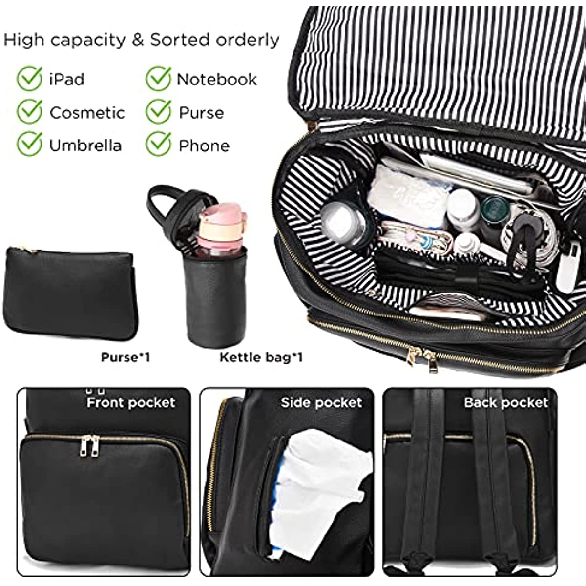 기저귀 가방 배낭 가죽 배낭 여성용 여행 배낭 아기 가 - Backpack Diaper Bag 리뷰 및 가격